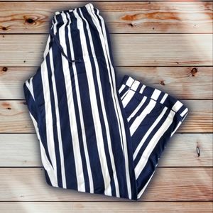 Blue & White Striped Pants